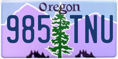 OR license plate 985TNU