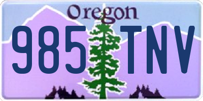 OR license plate 985TNV