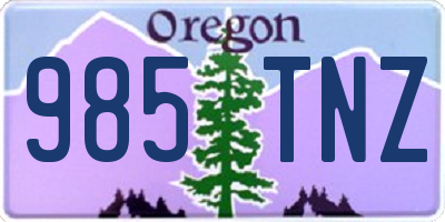 OR license plate 985TNZ