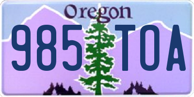 OR license plate 985TOA