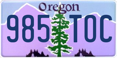 OR license plate 985TOC