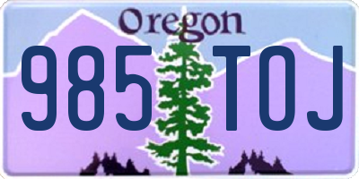 OR license plate 985TOJ