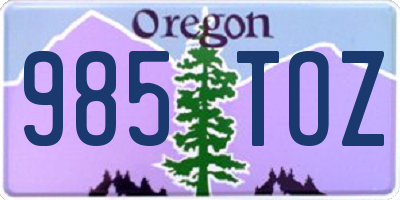 OR license plate 985TOZ