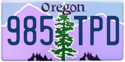 OR license plate 985TPD
