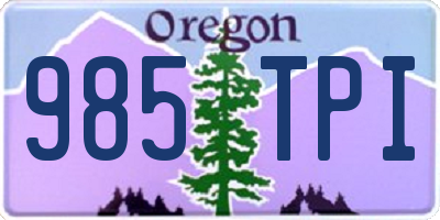 OR license plate 985TPI