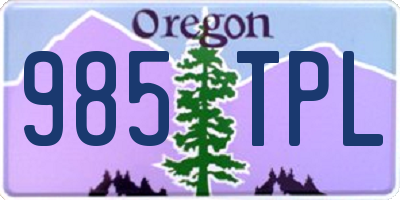 OR license plate 985TPL
