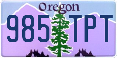 OR license plate 985TPT