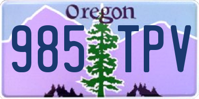 OR license plate 985TPV
