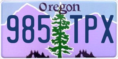 OR license plate 985TPX