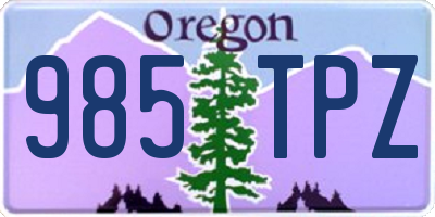 OR license plate 985TPZ