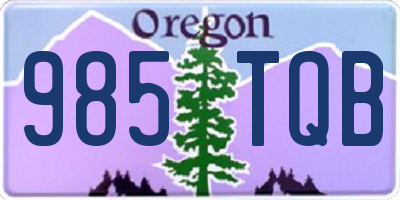 OR license plate 985TQB