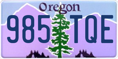 OR license plate 985TQE