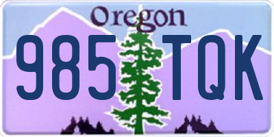 OR license plate 985TQK