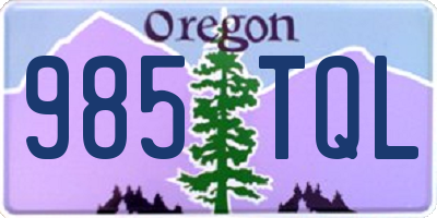 OR license plate 985TQL