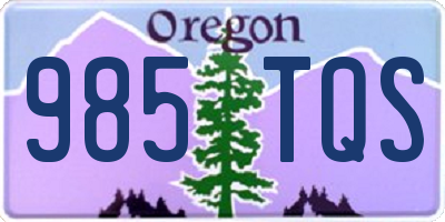 OR license plate 985TQS