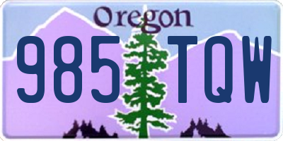 OR license plate 985TQW