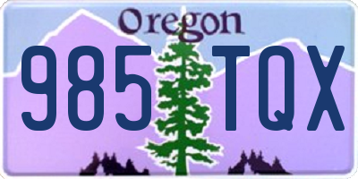 OR license plate 985TQX