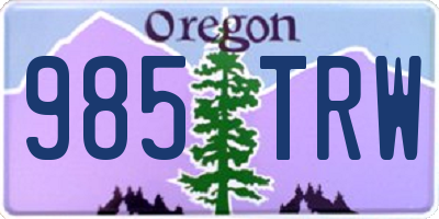 OR license plate 985TRW