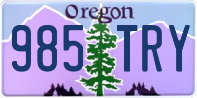 OR license plate 985TRY