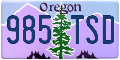 OR license plate 985TSD