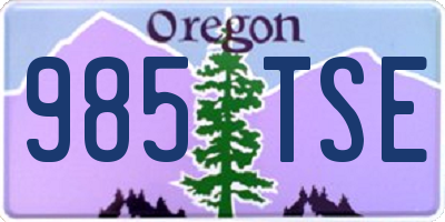 OR license plate 985TSE