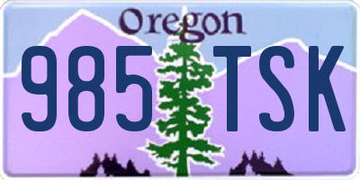 OR license plate 985TSK