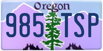 OR license plate 985TSP