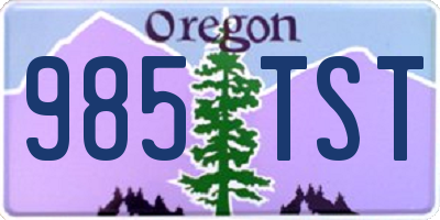 OR license plate 985TST
