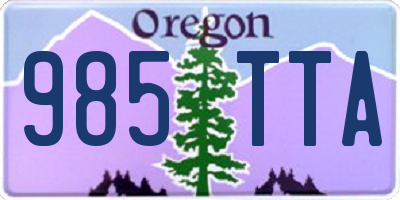 OR license plate 985TTA