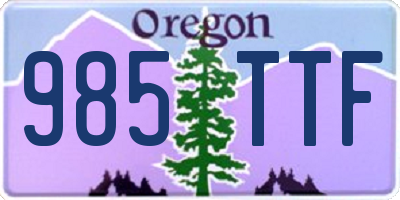OR license plate 985TTF