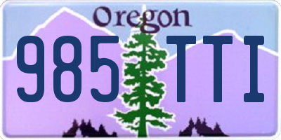 OR license plate 985TTI