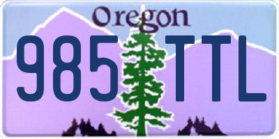 OR license plate 985TTL