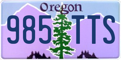 OR license plate 985TTS
