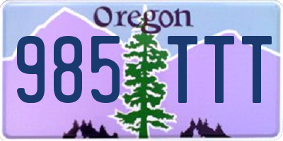 OR license plate 985TTT