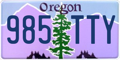 OR license plate 985TTY