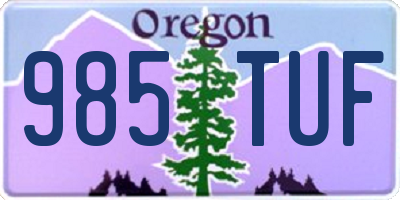 OR license plate 985TUF