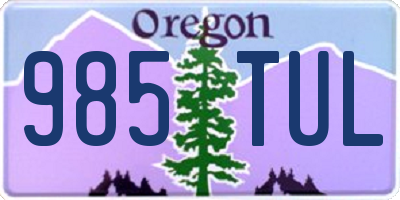 OR license plate 985TUL