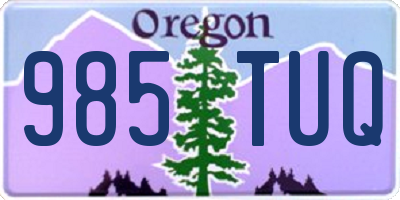 OR license plate 985TUQ