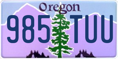 OR license plate 985TUU