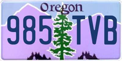 OR license plate 985TVB