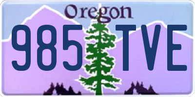 OR license plate 985TVE