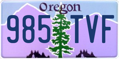 OR license plate 985TVF