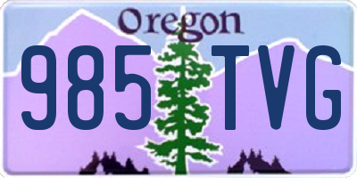 OR license plate 985TVG