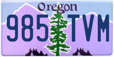 OR license plate 985TVM