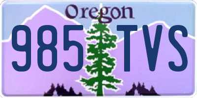 OR license plate 985TVS