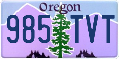 OR license plate 985TVT