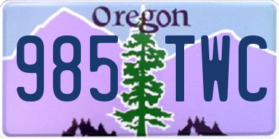 OR license plate 985TWC