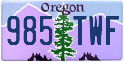 OR license plate 985TWF