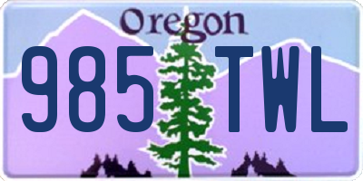 OR license plate 985TWL