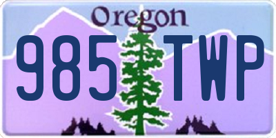 OR license plate 985TWP